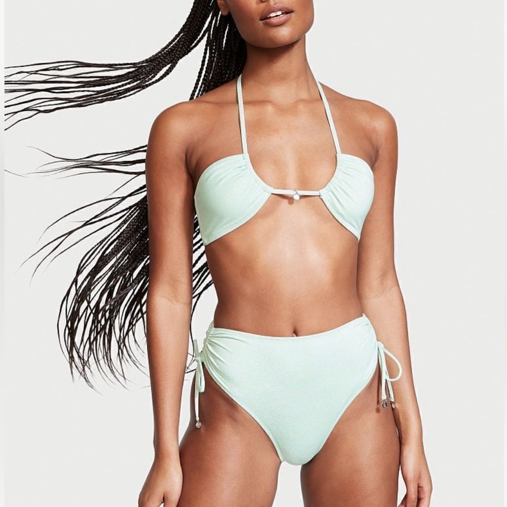 Victorias Secret Set Multiway Halter Bikini Top & Cheeky Bikini bottom green Xl